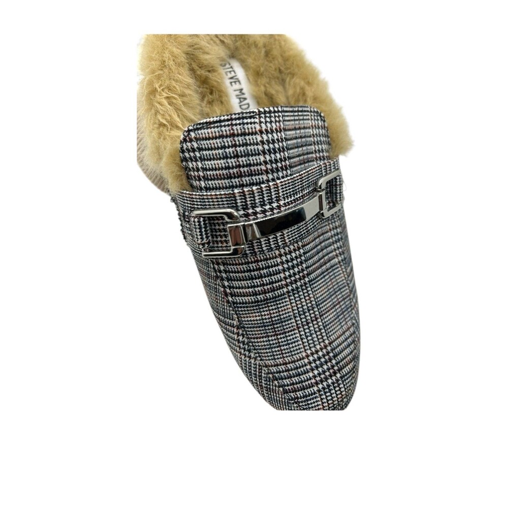 New Steve Madden Jill faux fur lined slip on flat mule - Size women's 6.5 - Picture 7 of 7